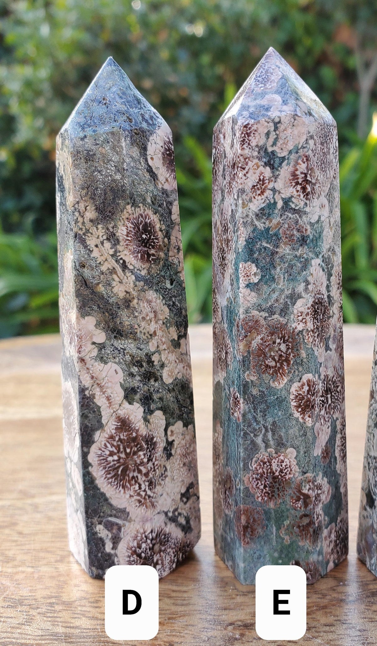 Russian Flower Agate Tower - Gentle, Nourishing, Growth -  Green Flower Agate Crystal Point Generator Healing Crystals Gemstones