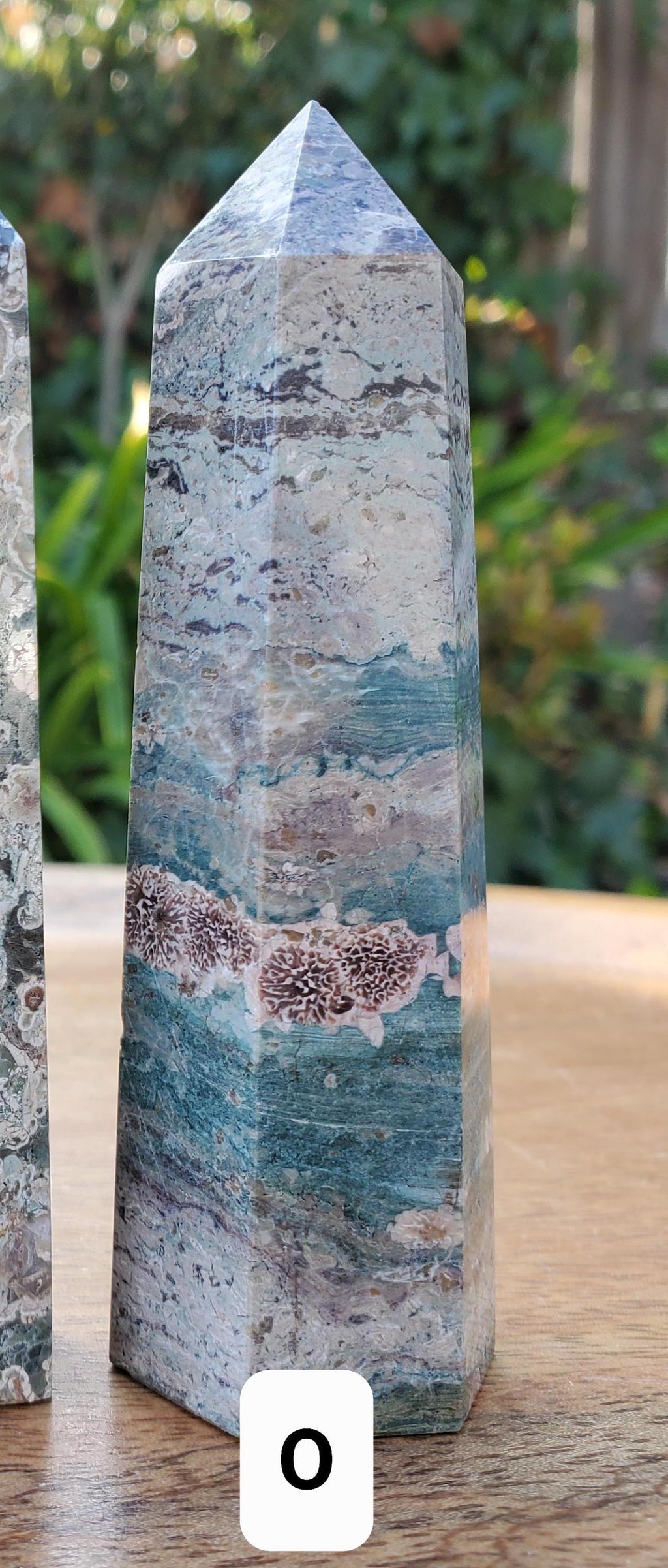 Russian Flower Agate Tower - Gentle, Nourishing, Growth - Green Flower Agate Crystal Point Generator Healing Crystals Gemstones