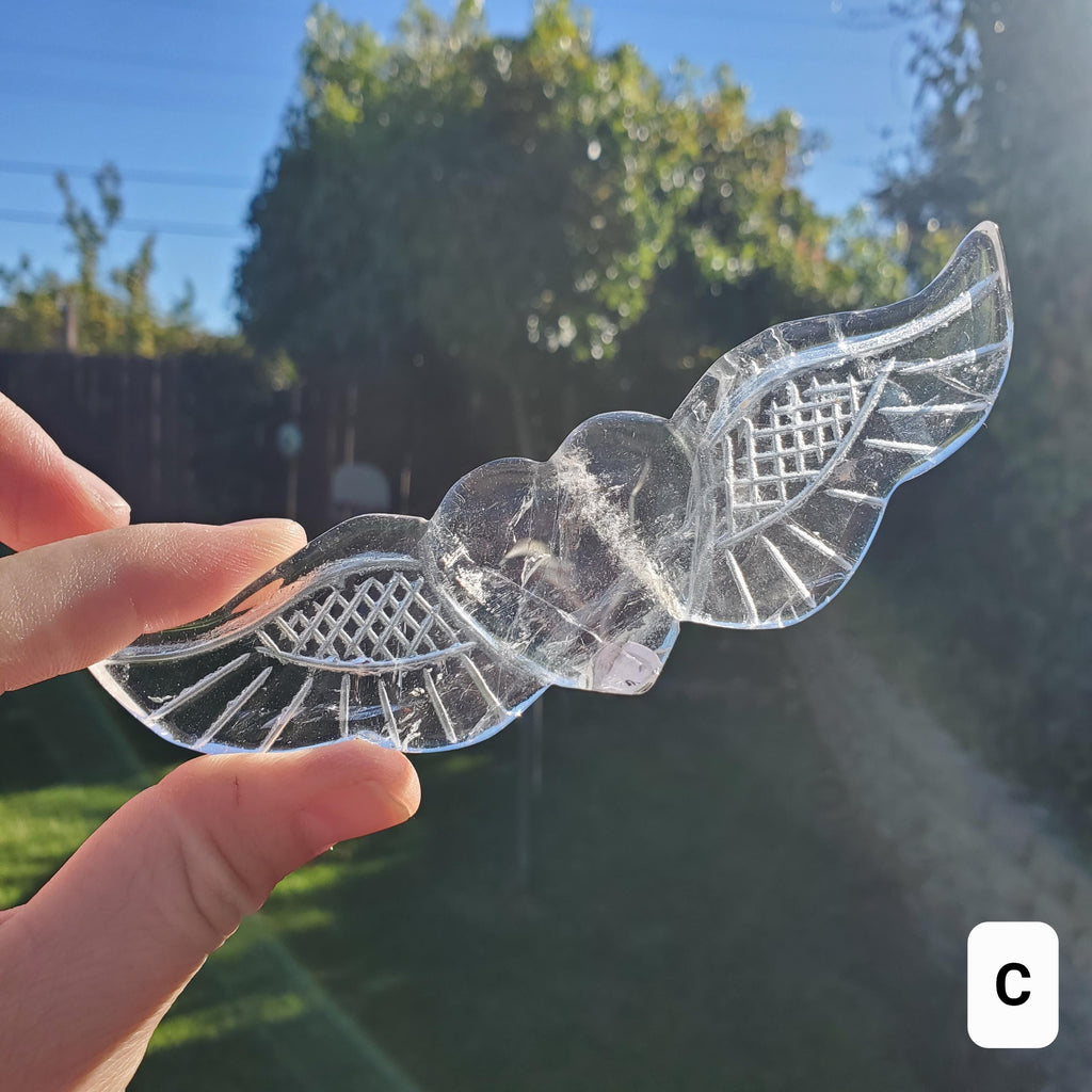 Quartz Heart Wings - Magnifies Intentions, Energizes Positive Energy, Transmutes Negativity - Clear Heart with Wings Crystal Healing Stone