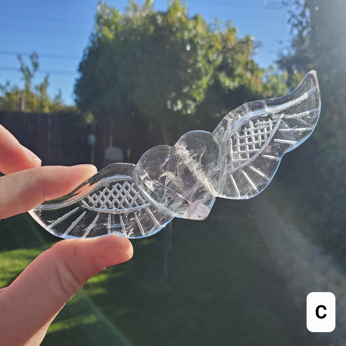 Quartz Heart Wings - Magnifies Intentions, Energizes Positive Energy, Transmutes Negativity - Clear Heart with Wings Crystal Healing Stone