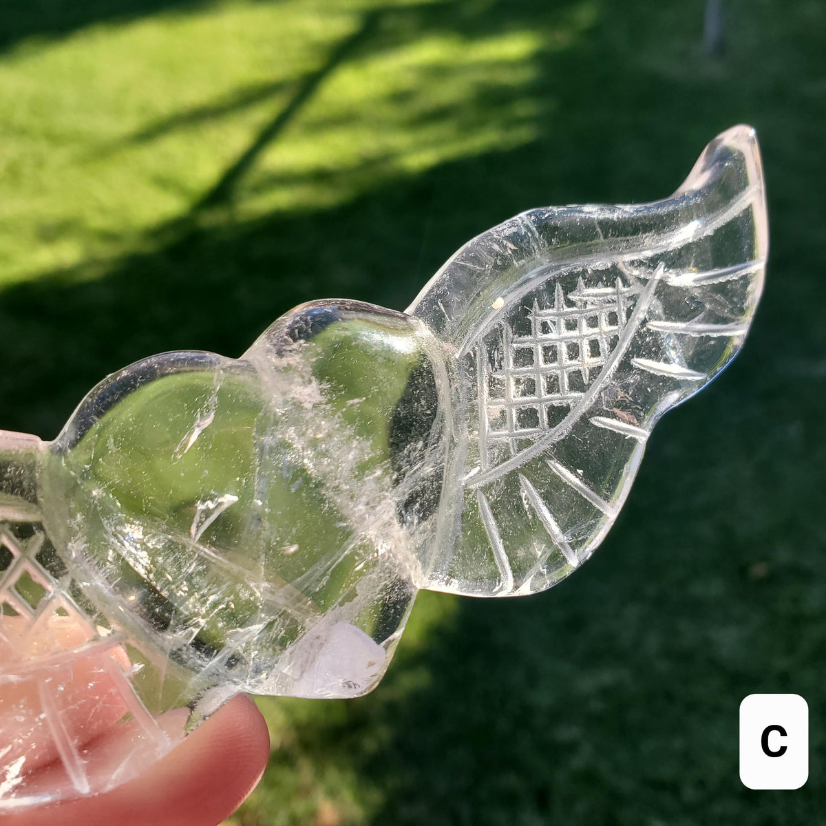 Quartz Heart Wings - Magnifies Intentions, Energizes Positive Energy, Transmutes Negativity - Clear Heart with Wings Crystal Healing Stone
