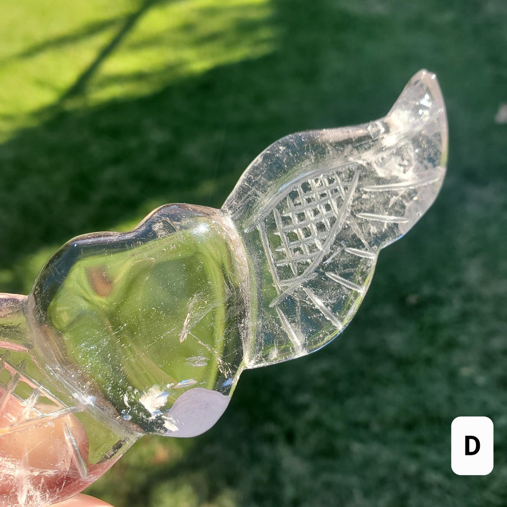 Quartz Heart Wings - Magnifies Intentions, Energizes Positive Energy, Transmutes Negativity - Clear Heart with Wings Crystal Healing Stone
