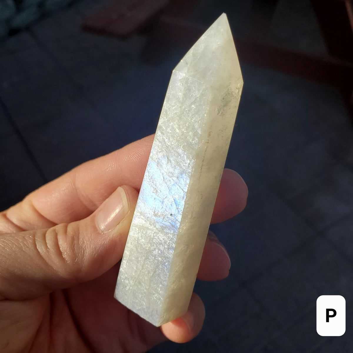 Gold Flash Moonstone Tower - Uplifting, Feminine Energy, Empowering - Flashy Moonstone Crystal Healing Point Gemstone