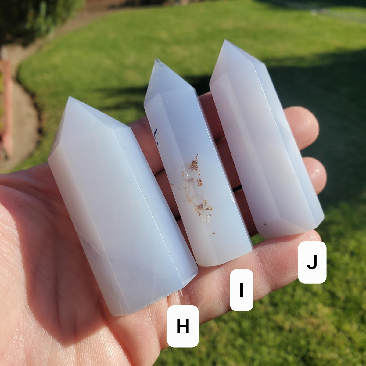 Blue Chalcedony Tower - Protective, Absorbs Negativity, Encourages Empathy, Calming - Chalcedony Crystal Point Healing Gemstones