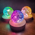 Two Tone Crackle Sphere Accent Lamp - Light Reflecting One of a Kind Crystal Ball - 2.3" Aura Crystal Glass Ball Home Decor Mood Light