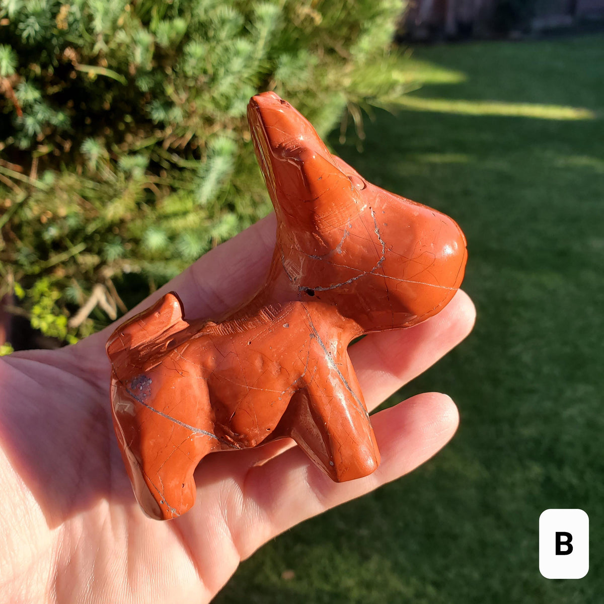 Red Jasper Reindeer - Cellular Healing, Creativity, Reflection, Patience - Red Reindeer Rudolf Carving Statue Crystal Stone Holiday Decor