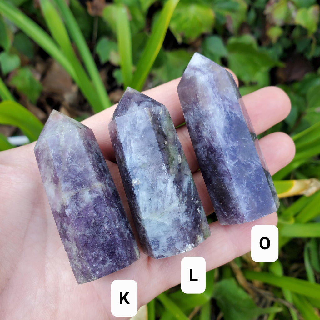 Hexagon Unicorn Towers - Supportive, Calm, Emotional Healing - Pink Tourmaline, Lepidolite, Smokey Quartz, and Cleavelandite