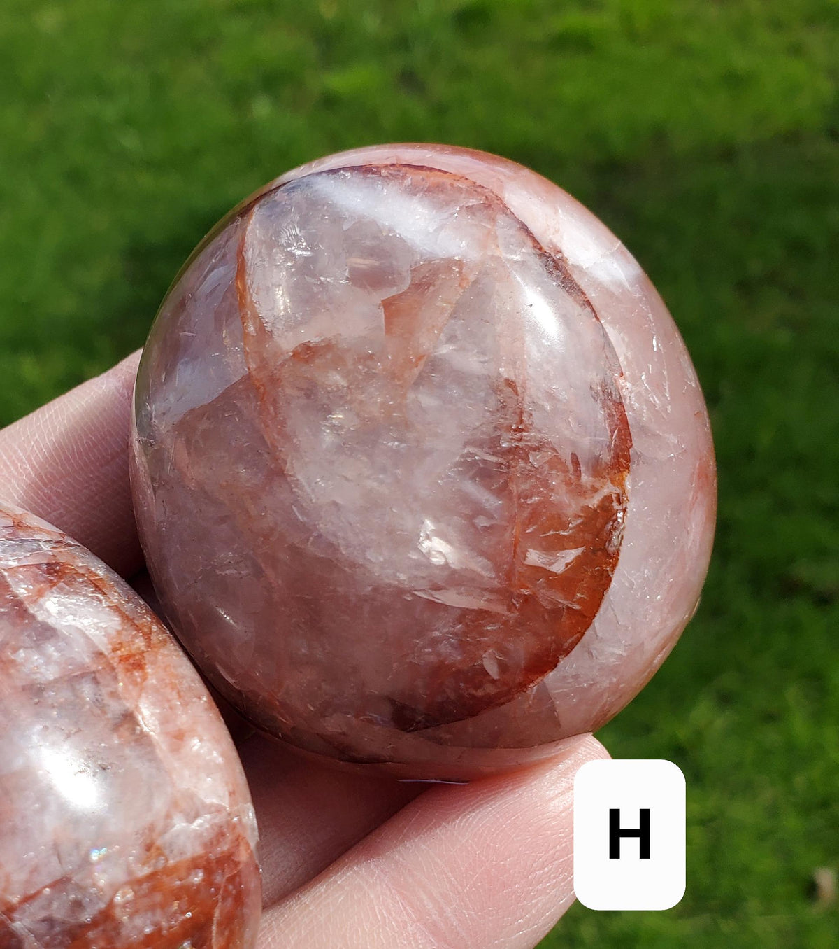 Fire Quartz Palm - Energizing, Motivation, Vitality, Reflection, Renewal - Quartz Crystal Palmstone Healing  For Meditation, Energy Work