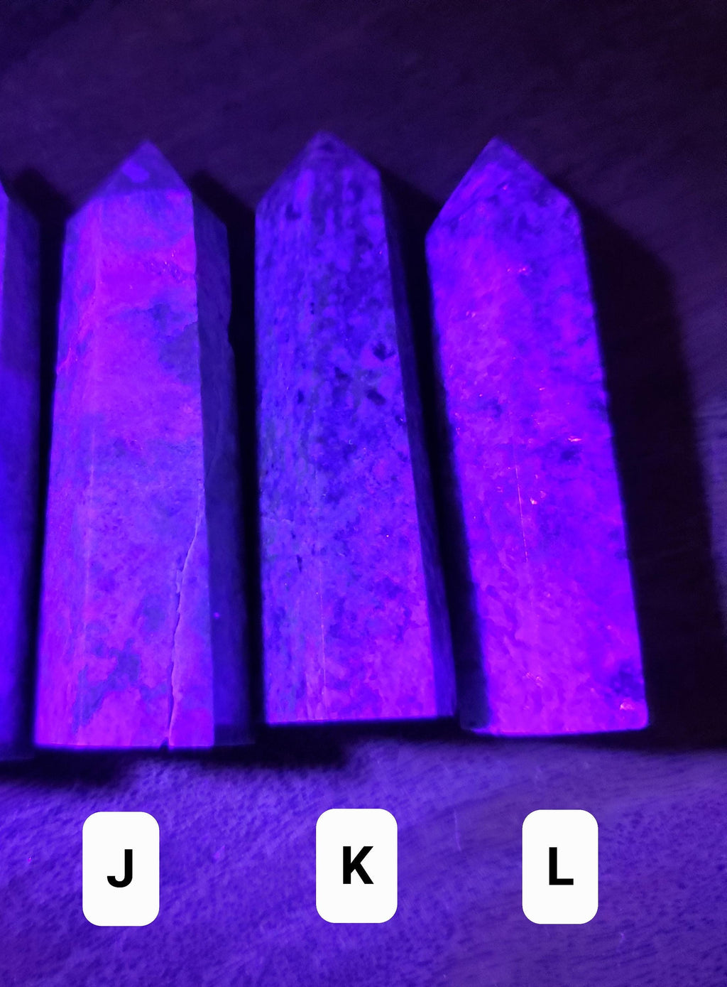 Blue Yooperlite Towers | Glowing Crystal Stone with UV Light - Personal Growth, Positive Environment - Teal Yooperlite Crystal Points