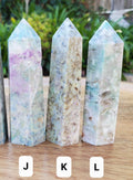 Blue Yooperlite Towers | Glowing Crystal Stone with UV Light - Personal Growth, Positive Environment - Teal Yooperlite Crystal Points