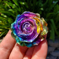 Bismuth Flower - Togetherness, Helps Bond Relationships, Strengthens Visualizations - Carved Flower Healing Gemstone