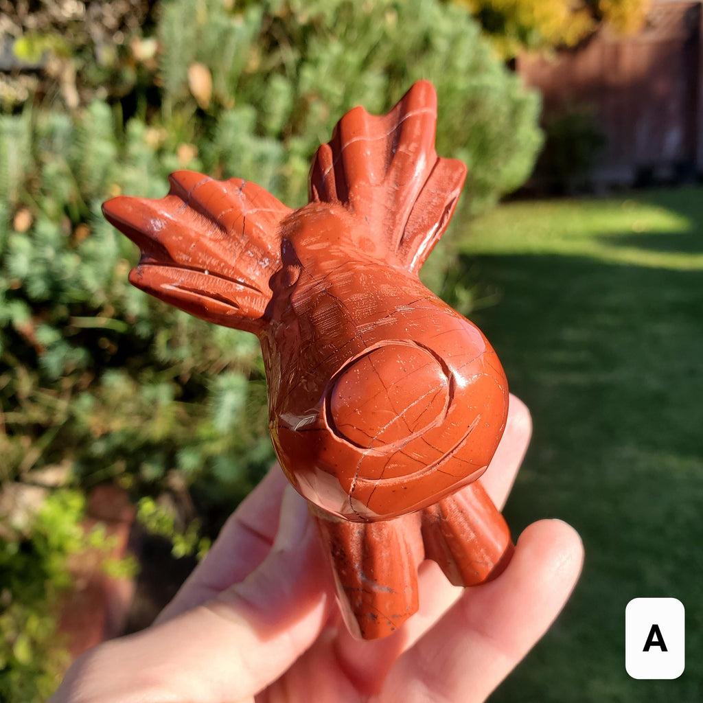 Red Jasper Reindeer - Cellular Healing, Creativity, Reflection, Patience - Red Reindeer Rudolf Carving Statue Crystal Stone Holiday Decor
