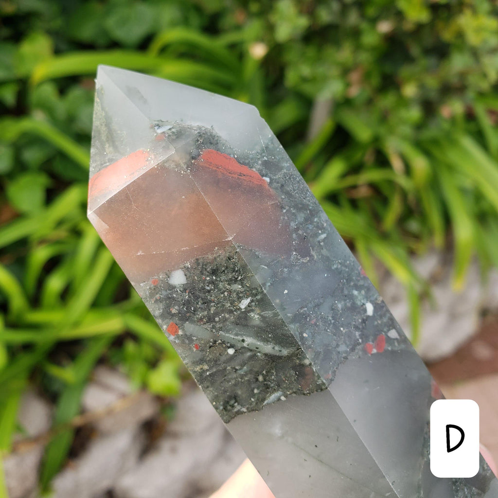 Chunky African Bloodstone Tower - Calming, Grounding, Persistence, Courage - Black and Red Crystal Point Healing Gemstone