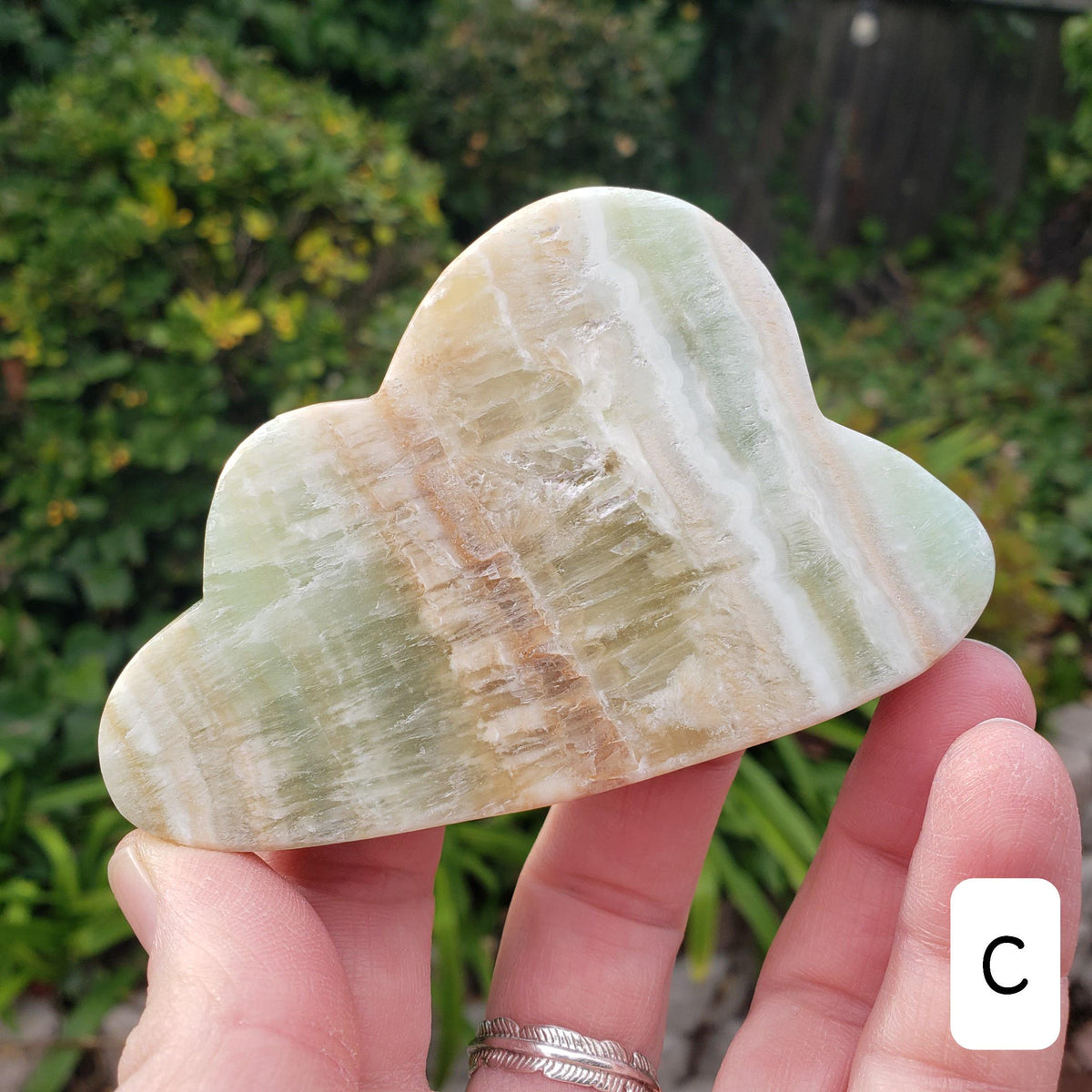 Banded Pistachio Calcite Cloud - Emotional Healing, Pure Love - 3.75" Crystal Green Cloud Stone Healing Crystals Gemstones
