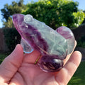 Chunky Rainbow Fluorite Frog - Mental Clarity, Balance, Energetic Protection, Positivity - Fluorite Crystal Frog Healing Gemstone