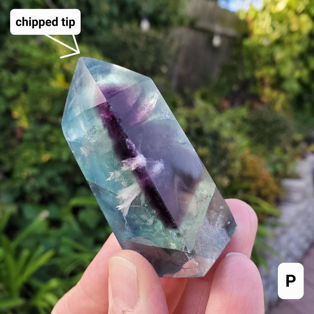Rainbow Fluorite Towers - Stability, Concentration, Protection - Feather Fluorite Healing Balancing Crystals Gemstones