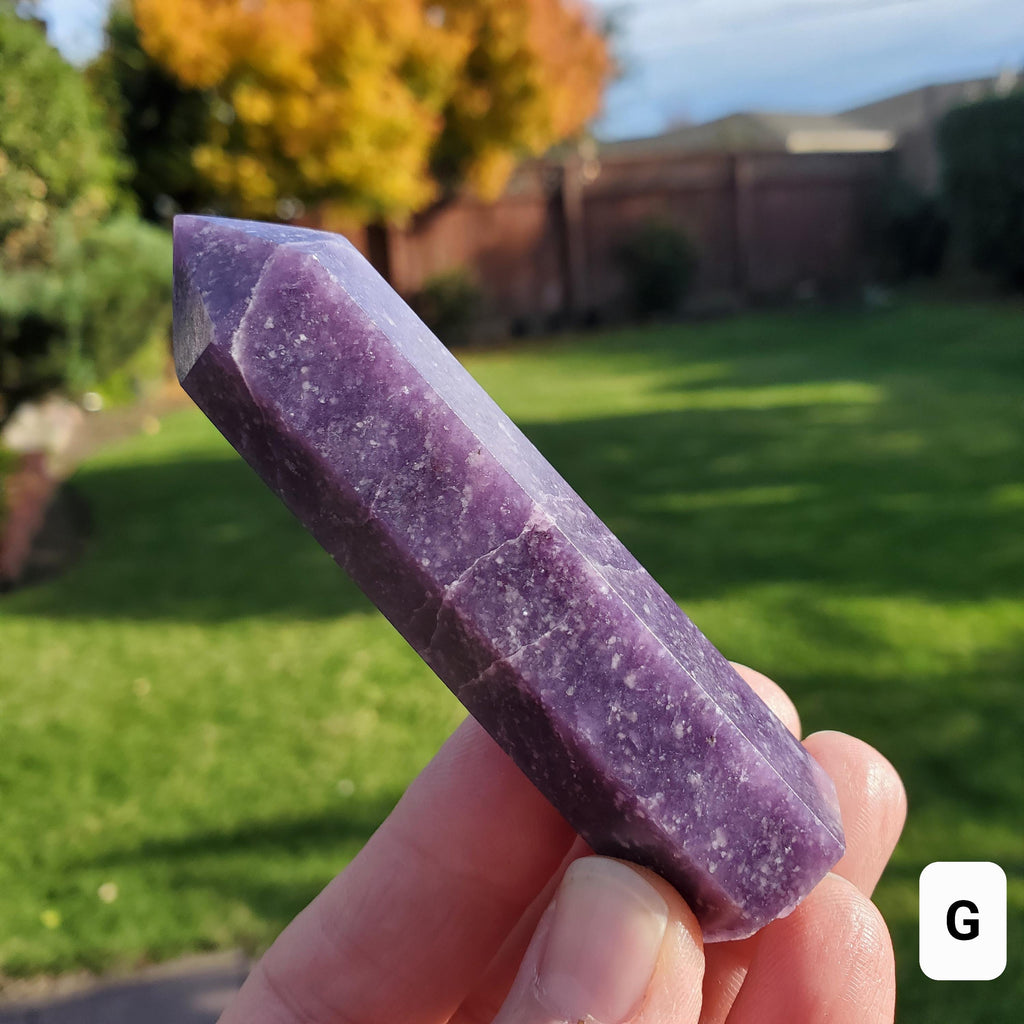 Lepidolite Tower - Helps You Through Change, Anti-Anxiety, Calming, Relaxing - Purple Point Lepidolite Healing Stone