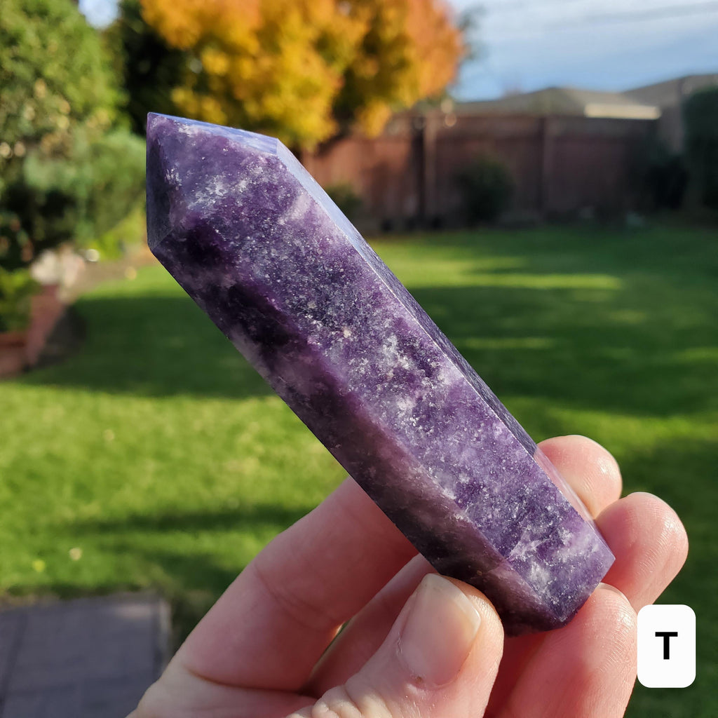 Lepidolite Tower - Helps You Through Change, Anti-Anxiety, Calming, Relaxing - Purple Point Lepidolite Healing Stone