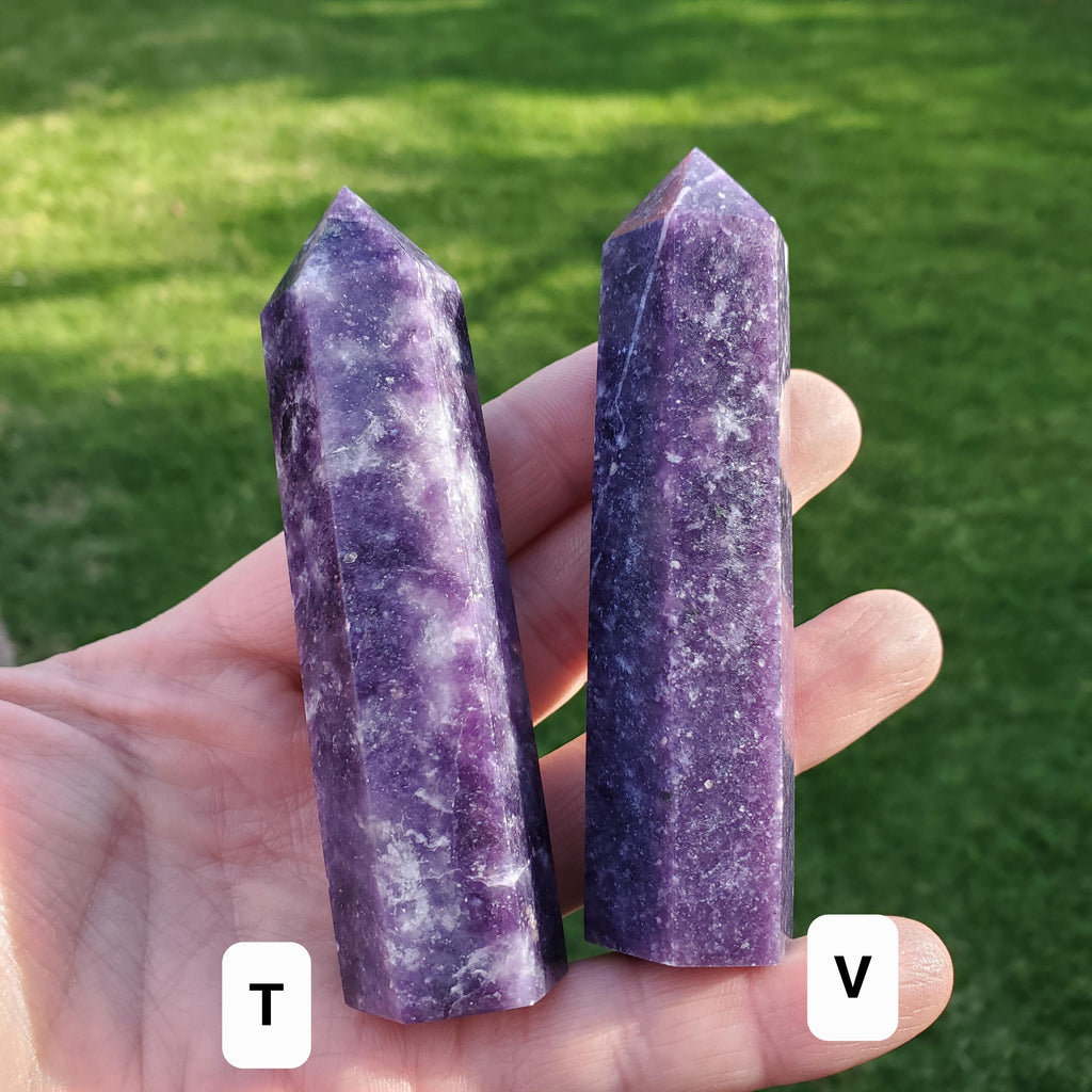 Lepidolite Tower - Helps You Through Change, Anti-Anxiety, Calming, Relaxing - Purple Point Lepidolite Healing Stone