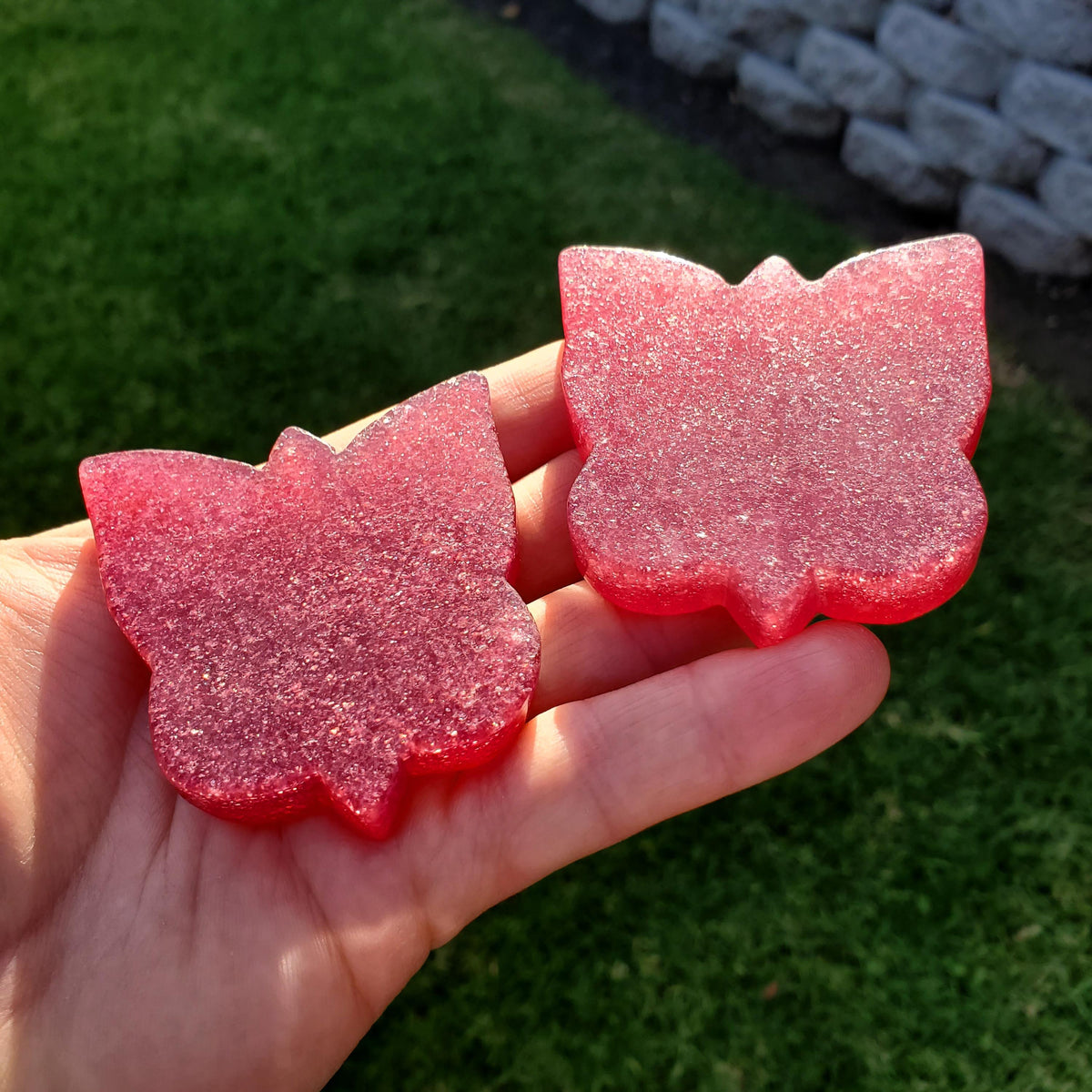 Flashy Strawberry Quartz Butterfly - Love, Gratitude, Generosity - Quartz Butterfly Carved Stone Healing Crystals Tanzberry Carving