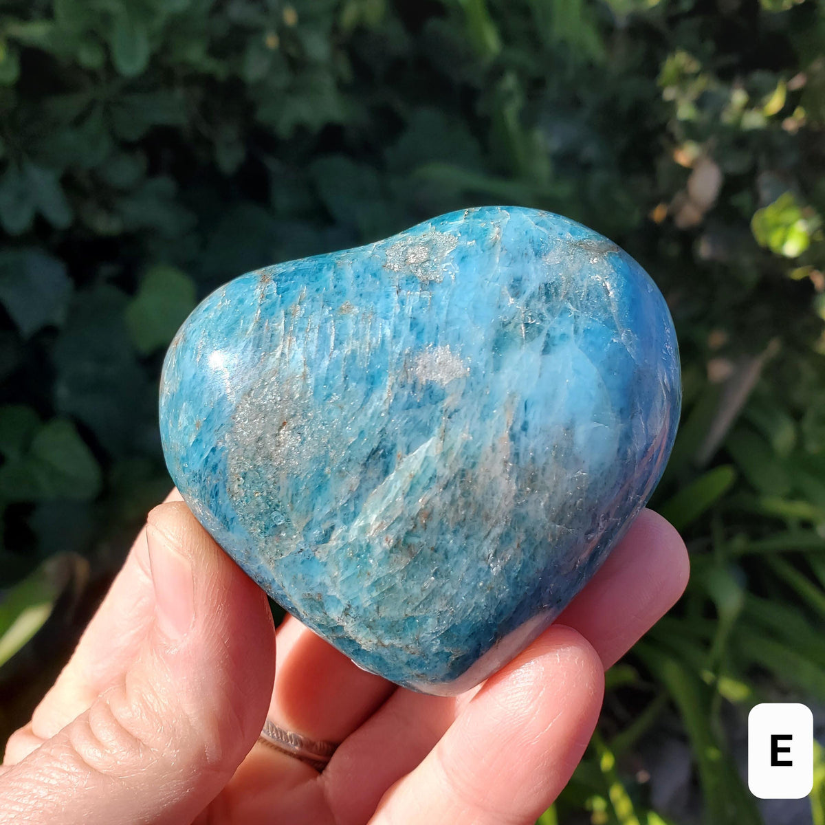 Chunky Blue Apatite Heart - Intuition, Mental Clarity, Manifestation - Puffy Blue Crystal Heart Healing Gemstones