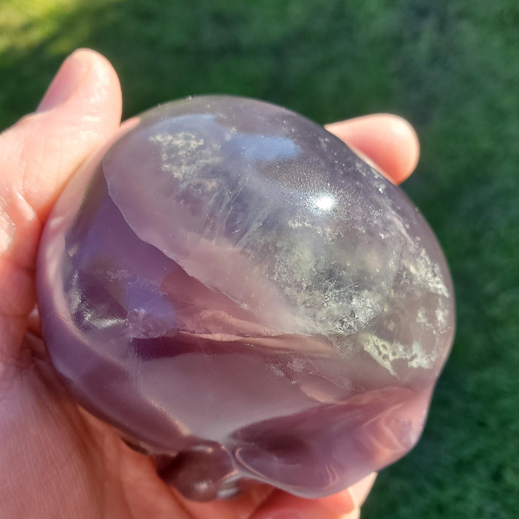 Rainbow Fluorite Skull - Calming, Stability, Mental Clarity, Concentration, Energetic Protection - Fluorite Crystal Skull Carving Gemstone