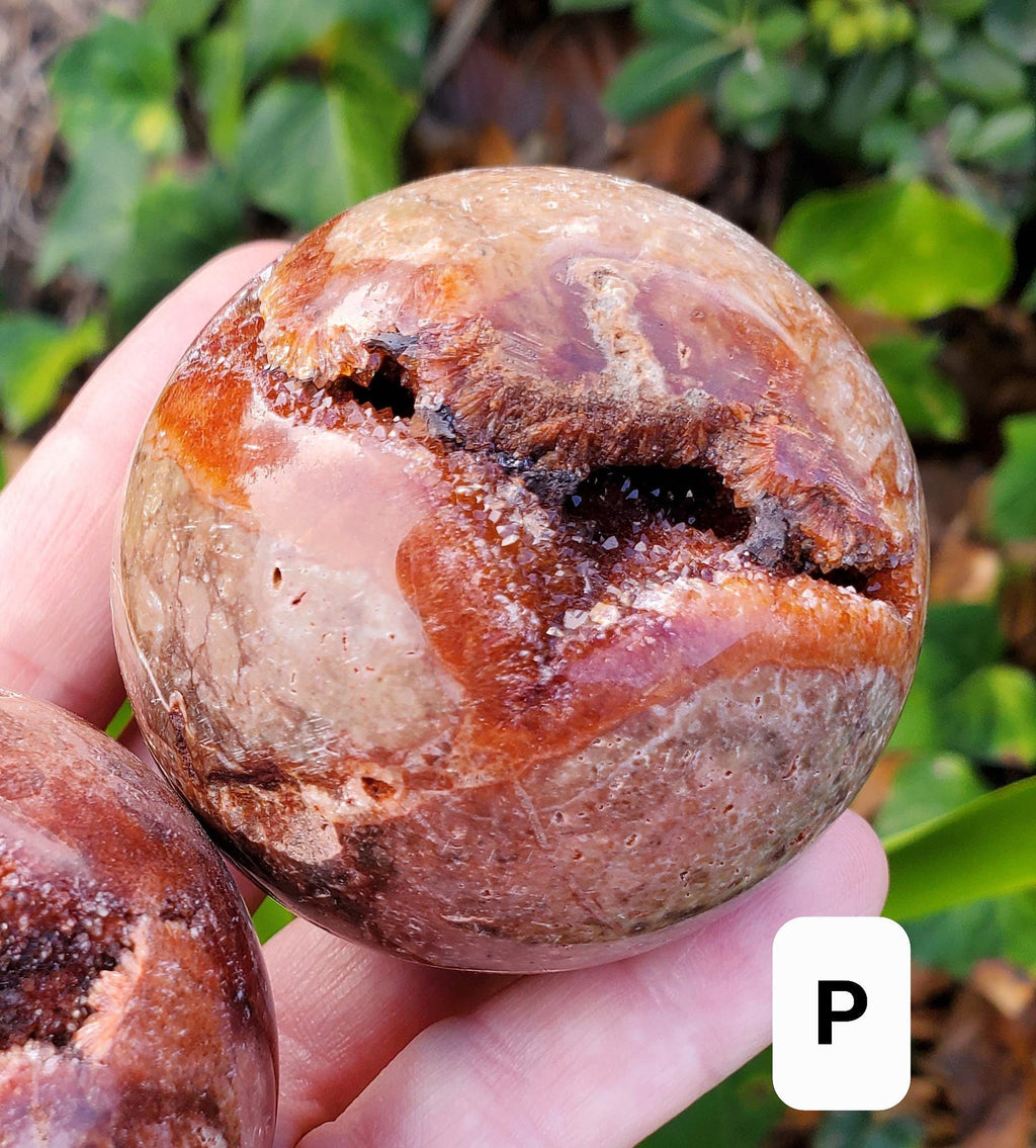 Sphalerite Druzy Sphere (Listing 1 of 2) - Protection, Grounding, Energy, Strength, Confidence - Pink Druzy Crystal Ball Healing Gemstone