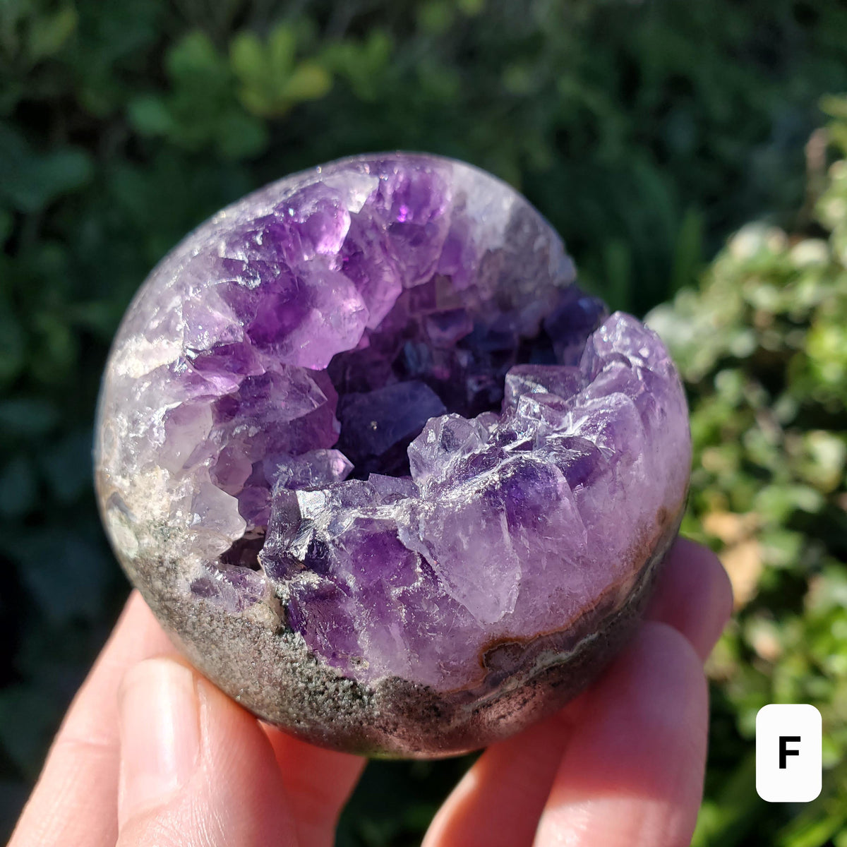 Druzy Amethyst Cluster Sphere - Calming, Protection, Positivity - Purple Amethyst Geode Crystal Ball Healing Gemstones