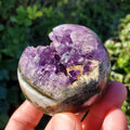 Druzy Amethyst Cluster Sphere - Calming, Protection, Positivity - Purple Amethyst Geode Crystal Ball Healing Gemstones