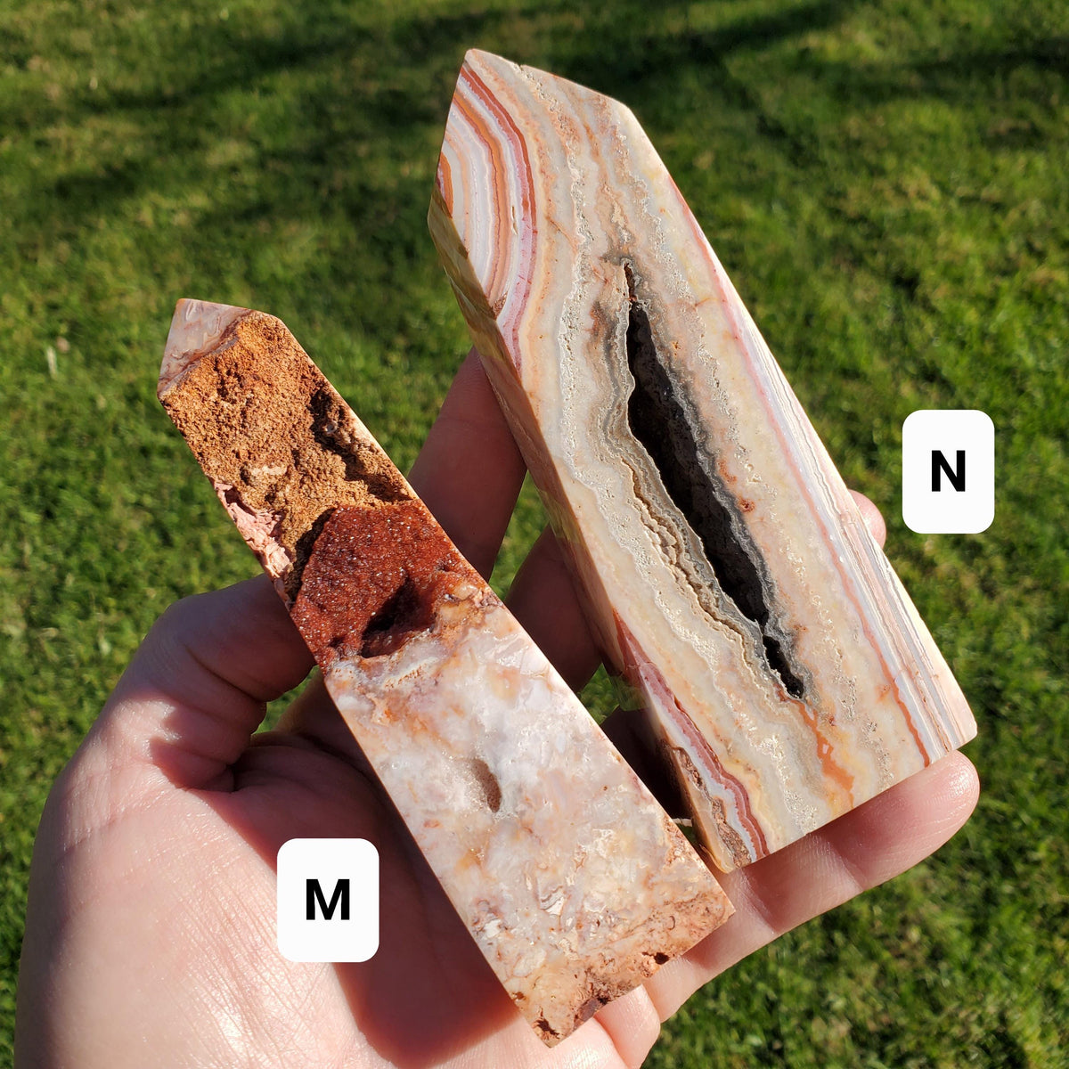 Pink Lace Agate Druzy Tower - Balance of the Physical, Mental & Emotional - Pink Crystal Tower Healing Point Obelisk Gemstone Home Decor
