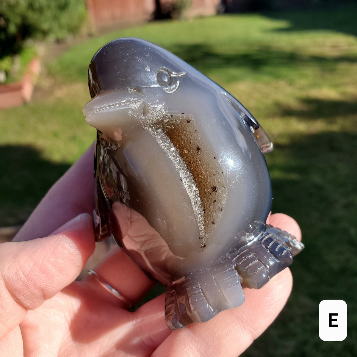 Cute Druzy Agate Penguin - Protection, Security, Emotional Stability, Gentle Energy - Carved Penguin Crystal Healing Crystals Gemstones
