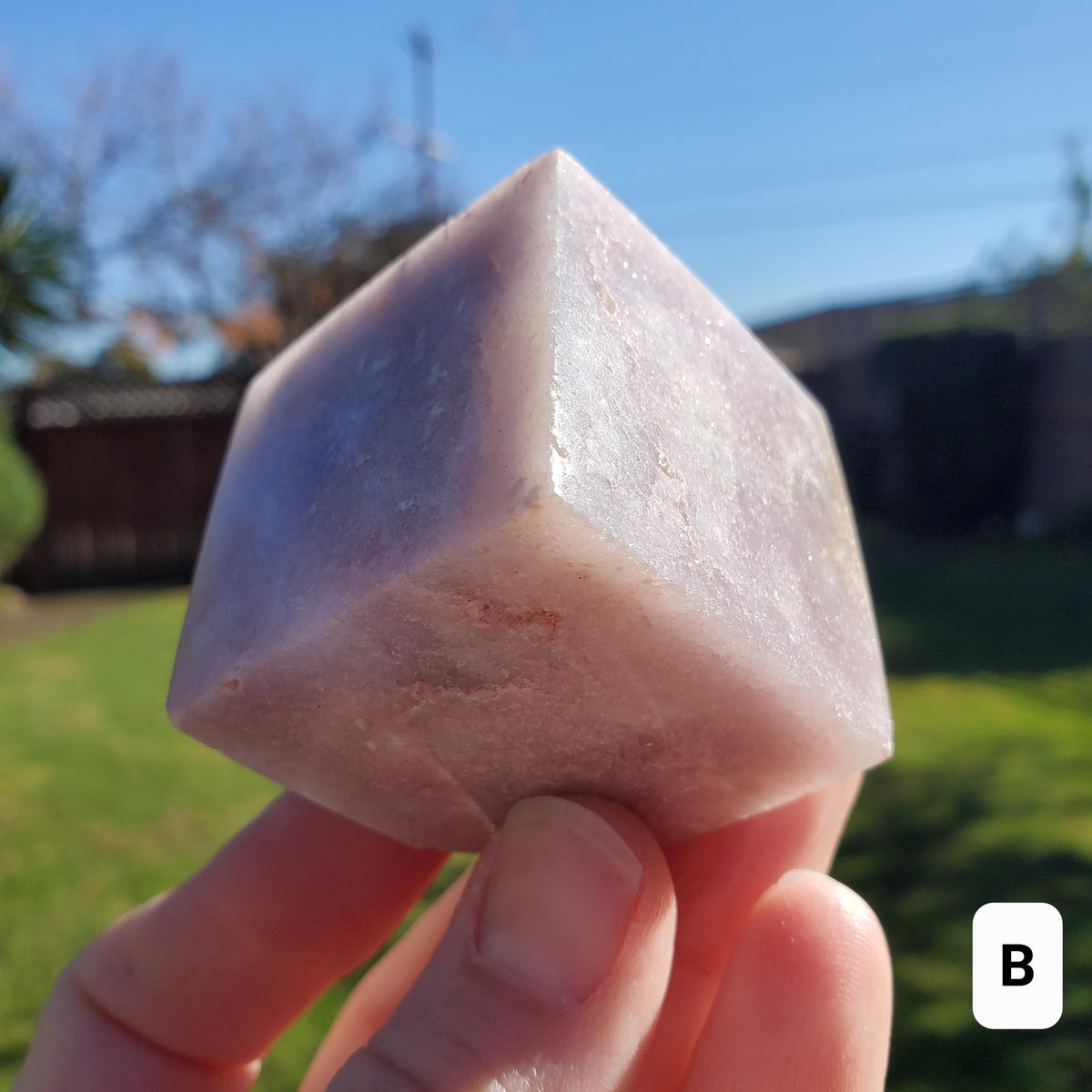 Pink Amethyst Standing Cube - Feminine, Balancer, Healer, Womb-Warmer, Comforter - Crystal Amethyst Cube Healing Gemstones Vanity Decor