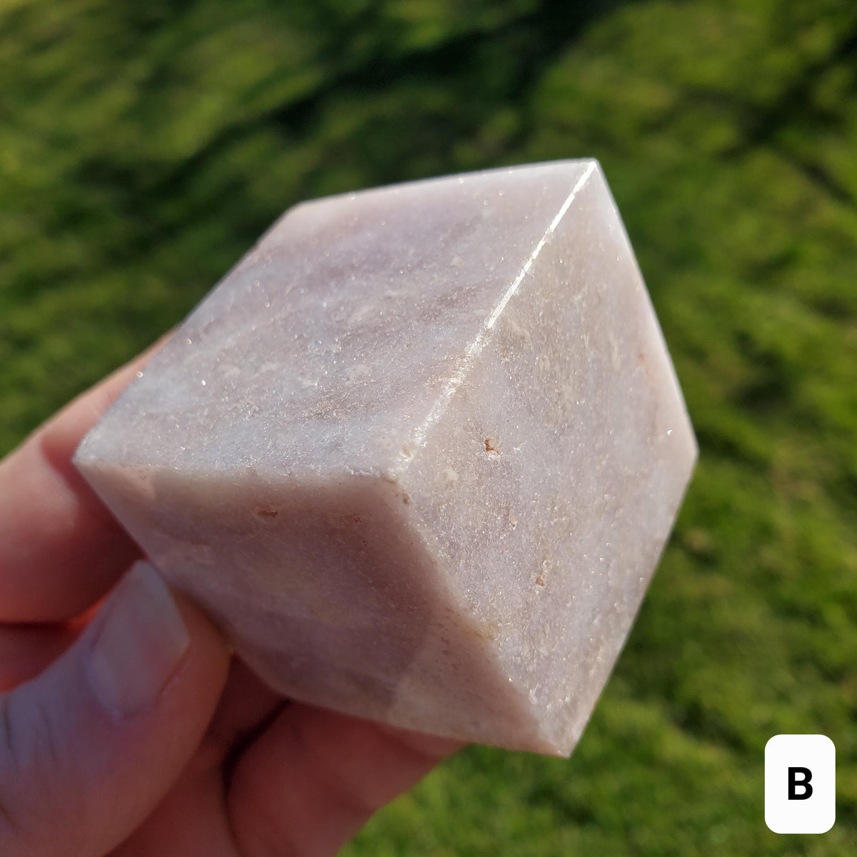 Pink Amethyst Standing Cube - Feminine, Balancer, Healer, Womb-Warmer, Comforter - Crystal Amethyst Cube Healing Gemstones Vanity Decor