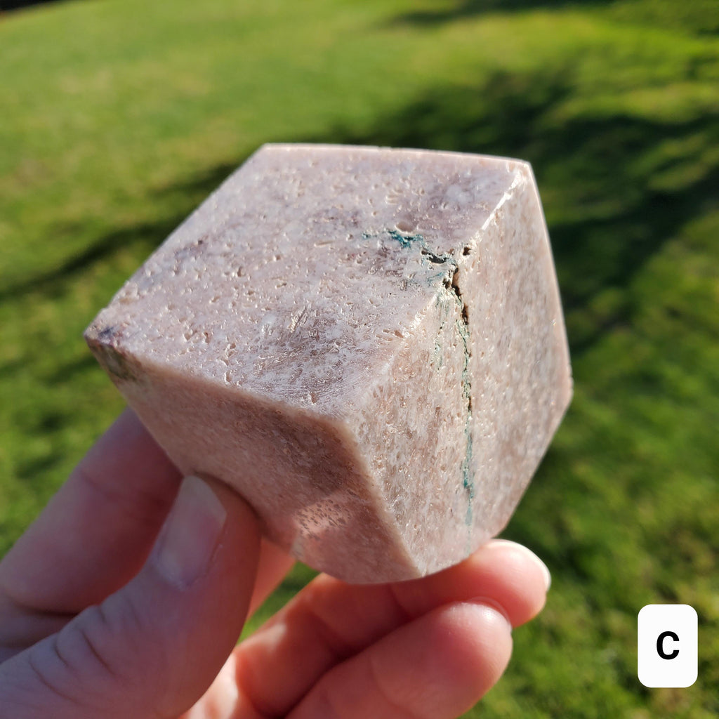 Pink Amethyst Standing Cube - Feminine, Balancer, Healer, Womb-Warmer, Comforter - Crystal Amethyst Cube Healing Gemstones Vanity Decor