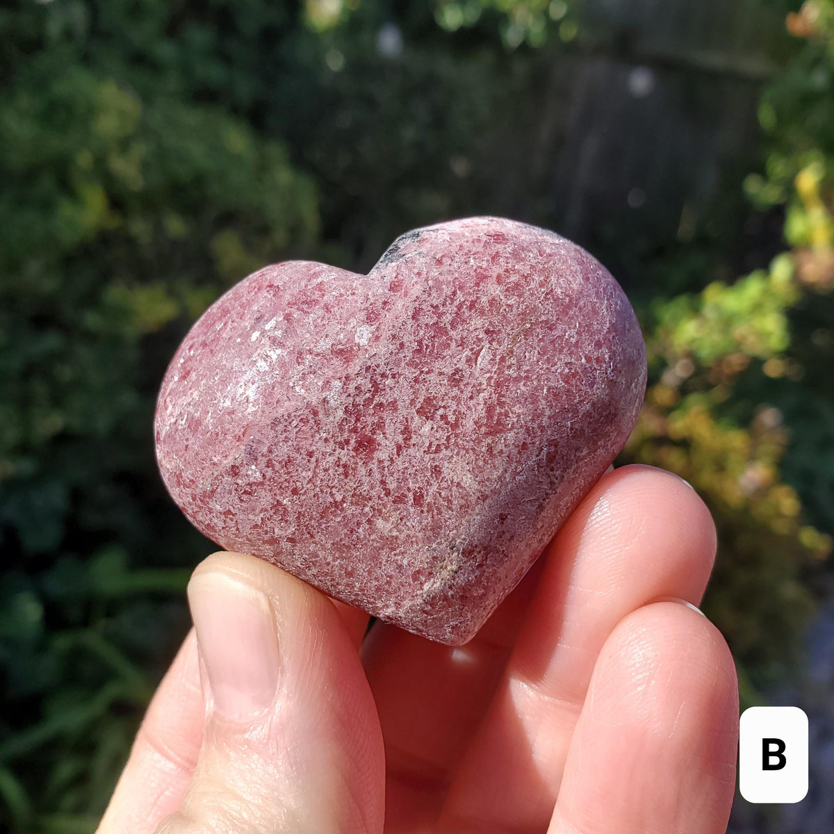 Cute Rhodonite Heart - Self Love, Balance, Joy, Happiness - Pink and Black Crystal Heart Healing Crystals Gemstones
