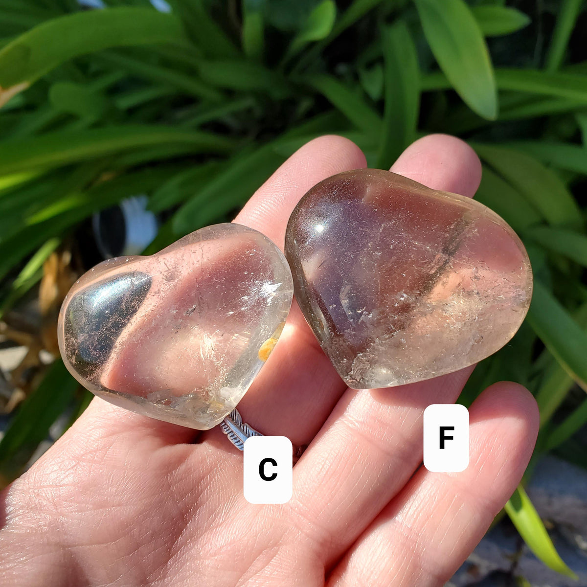 Cute Smoky Quartz Heart - Protective, Filters Out Bad Energy - Smokey Quartz Crystal Heart Stone Healing Gemstones Puffy Corazon