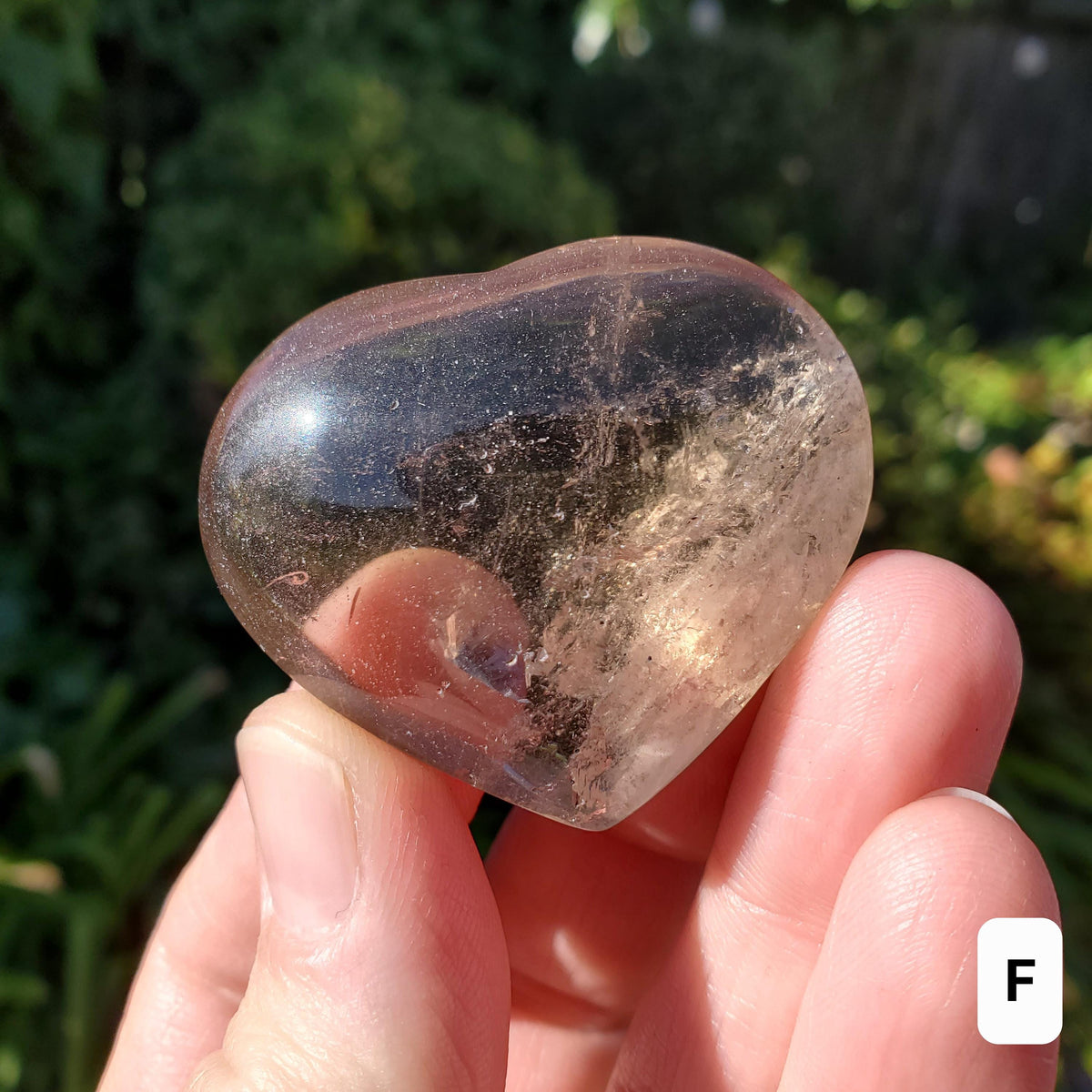 Cute Smoky Quartz Heart - Protective, Filters Out Bad Energy - Smokey Quartz Crystal Heart Stone Healing Gemstones Puffy Corazon