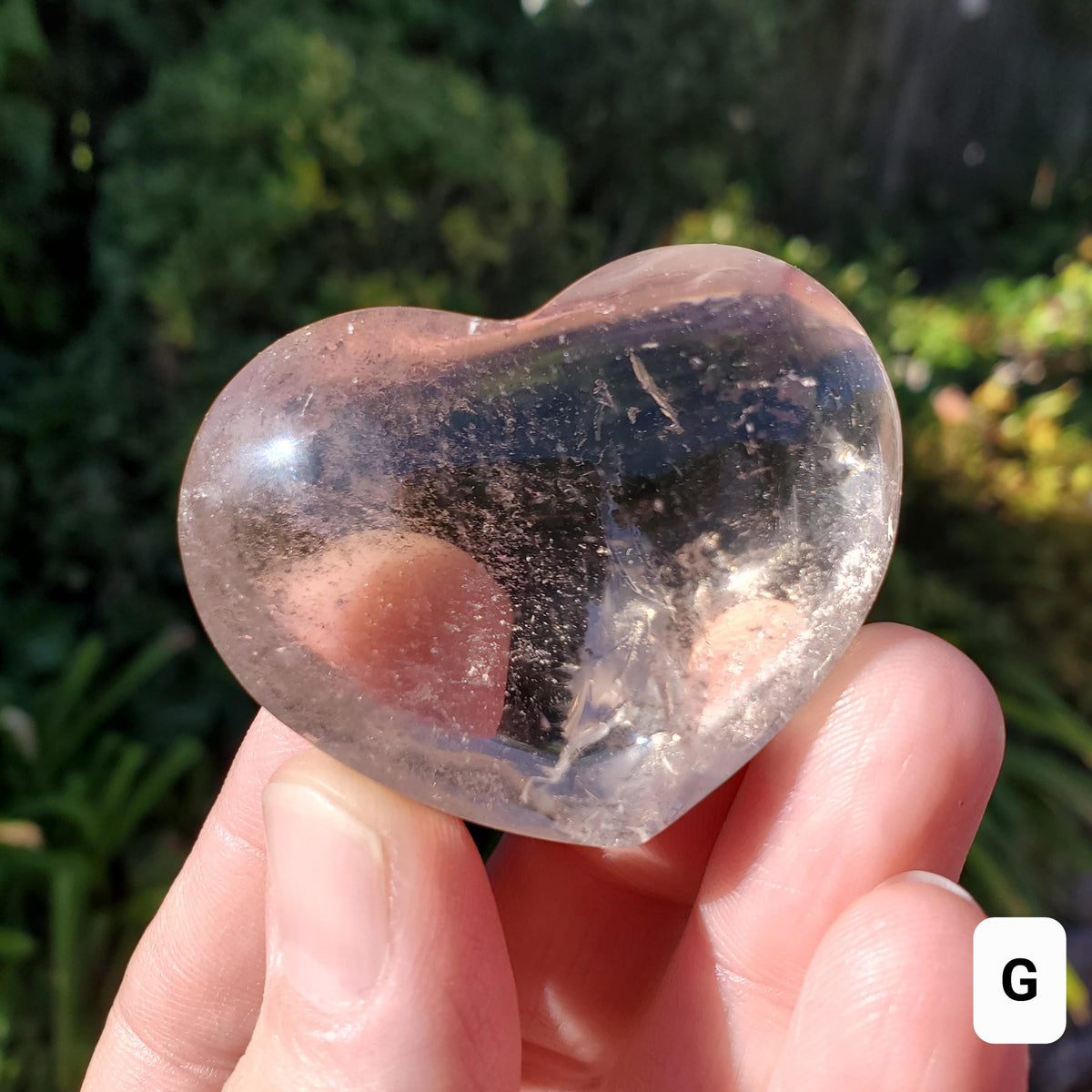 Cute Smoky Quartz Heart - Protective, Filters Out Bad Energy - Smokey Quartz Crystal Heart Stone Healing Gemstones Puffy Corazon