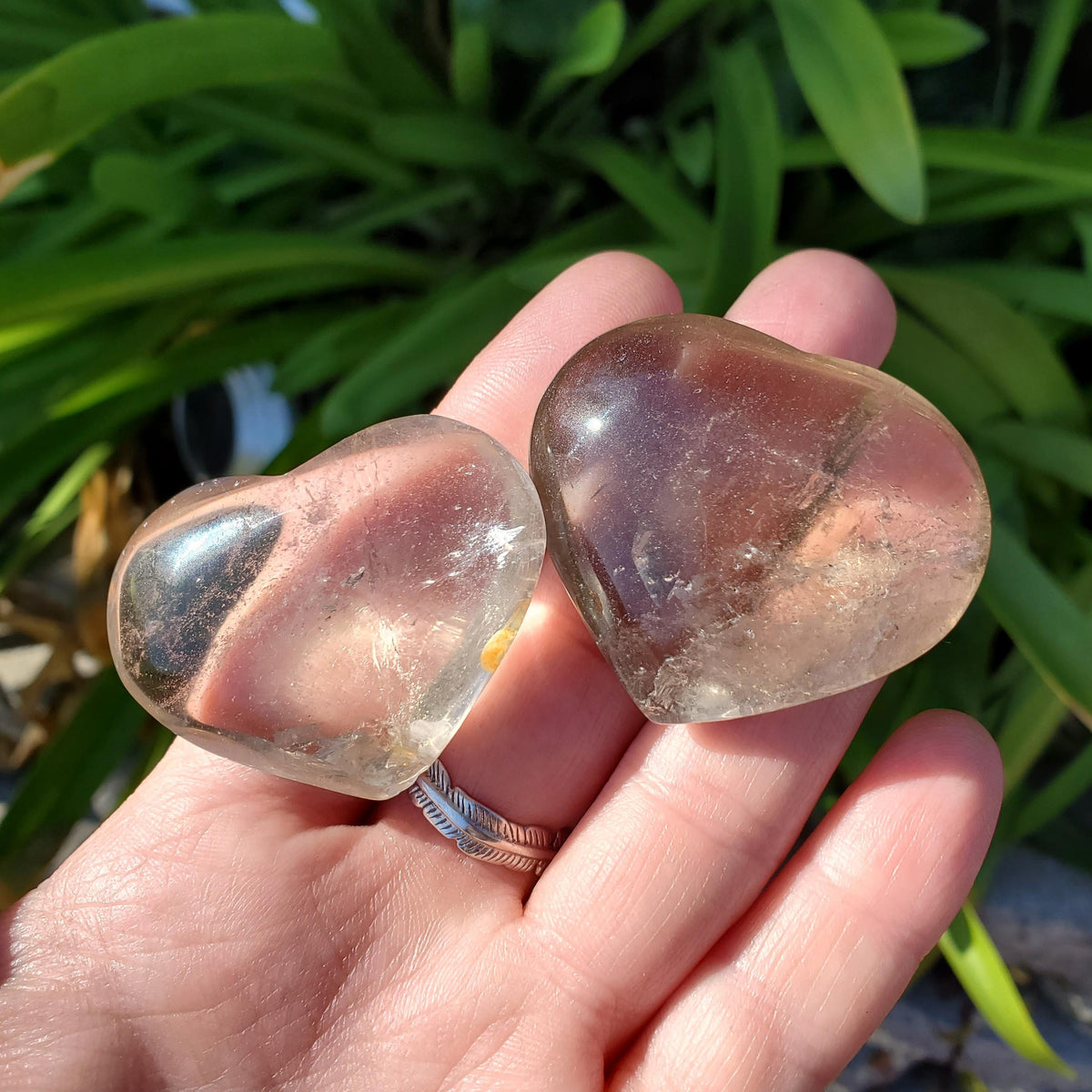 Cute Smoky Quartz Heart - Protective, Filters Out Bad Energy - Smokey Quartz Crystal Heart Stone Healing Gemstones Puffy Corazon
