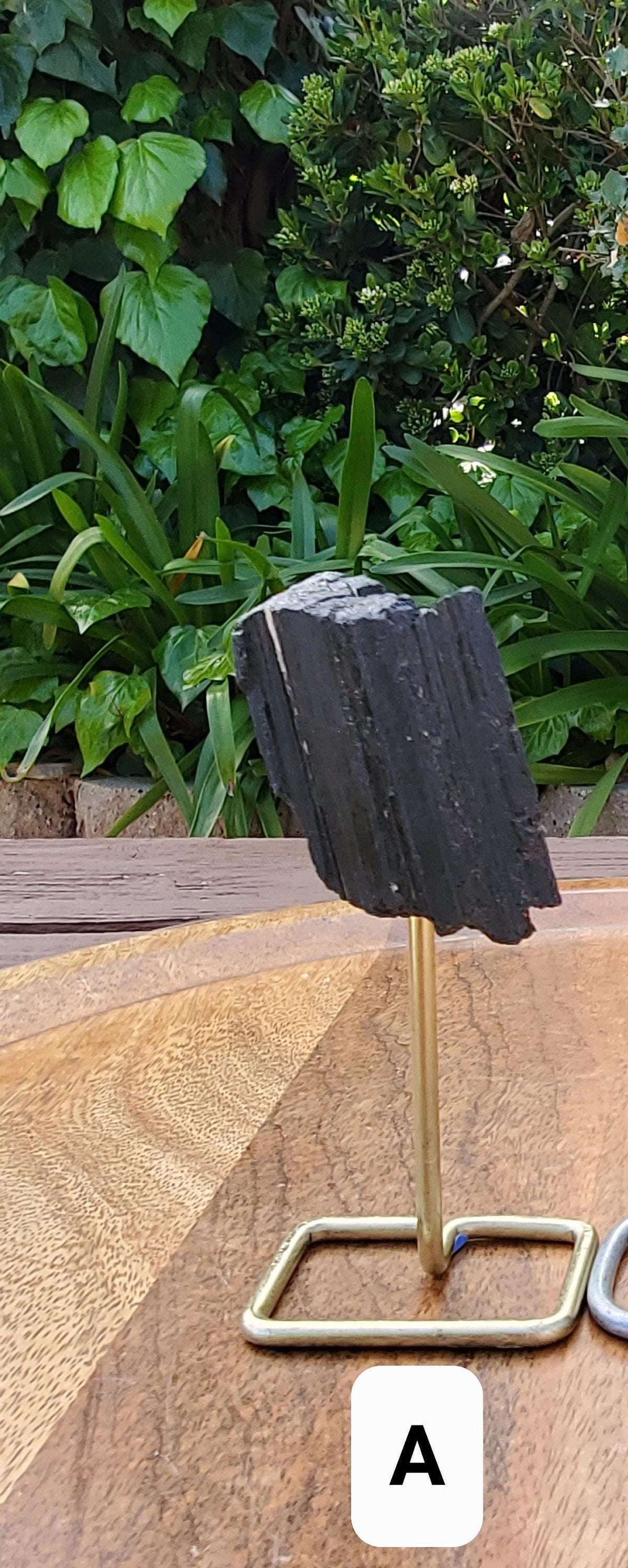 Raw Black Tourmaline on Stand - Energetic Protection, Grounding, Deflects Negativity - Tourmaline Healing Crystals Gemstone