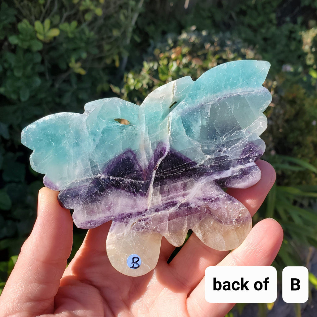 Beautiful Rainbow Fluorite Butterfly - Mental Clarity, Stability, Concentration, Protection - Fluorite Healing Butterfly Crystal