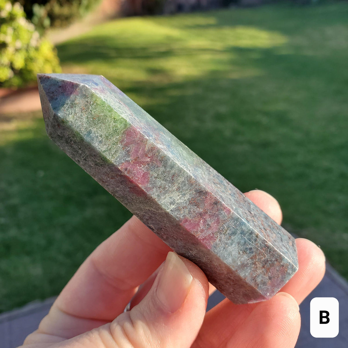 Ruby Kyanite Tower with UV light - Glowing UV Reactive Stone - Focus, Concentrate, Positivity, Balance Emotions - Ruby Crystal Point