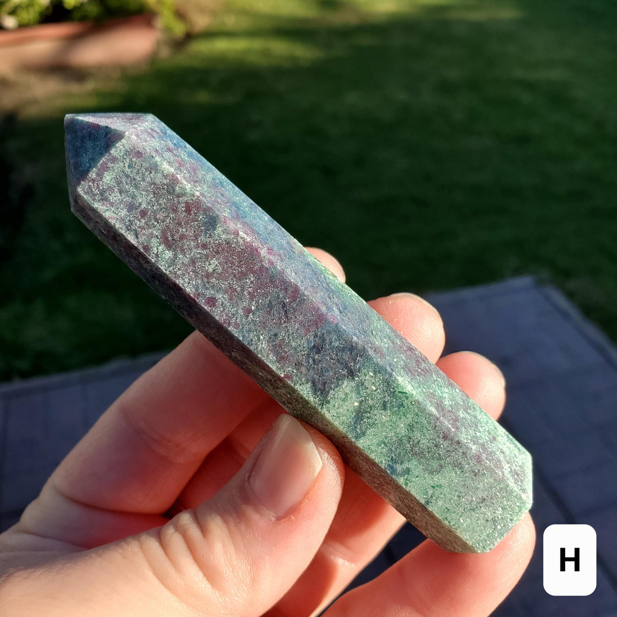 Ruby Kyanite Tower with UV light - Glowing UV Reactive Stone - Focus, Concentrate, Positivity, Balance Emotions - Ruby Crystal Point