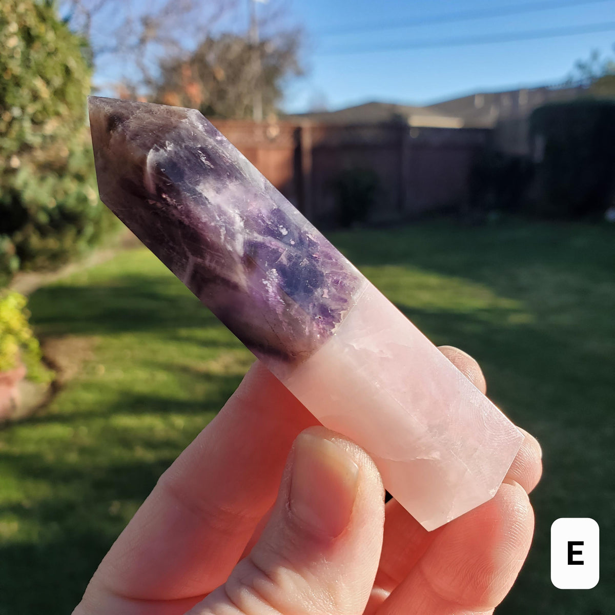 Rose Quartz & Dream Amethyst Tower - Unconditional Love, Calming, Connection, Energetic Protection - Crystal Generator Healing Gemstones