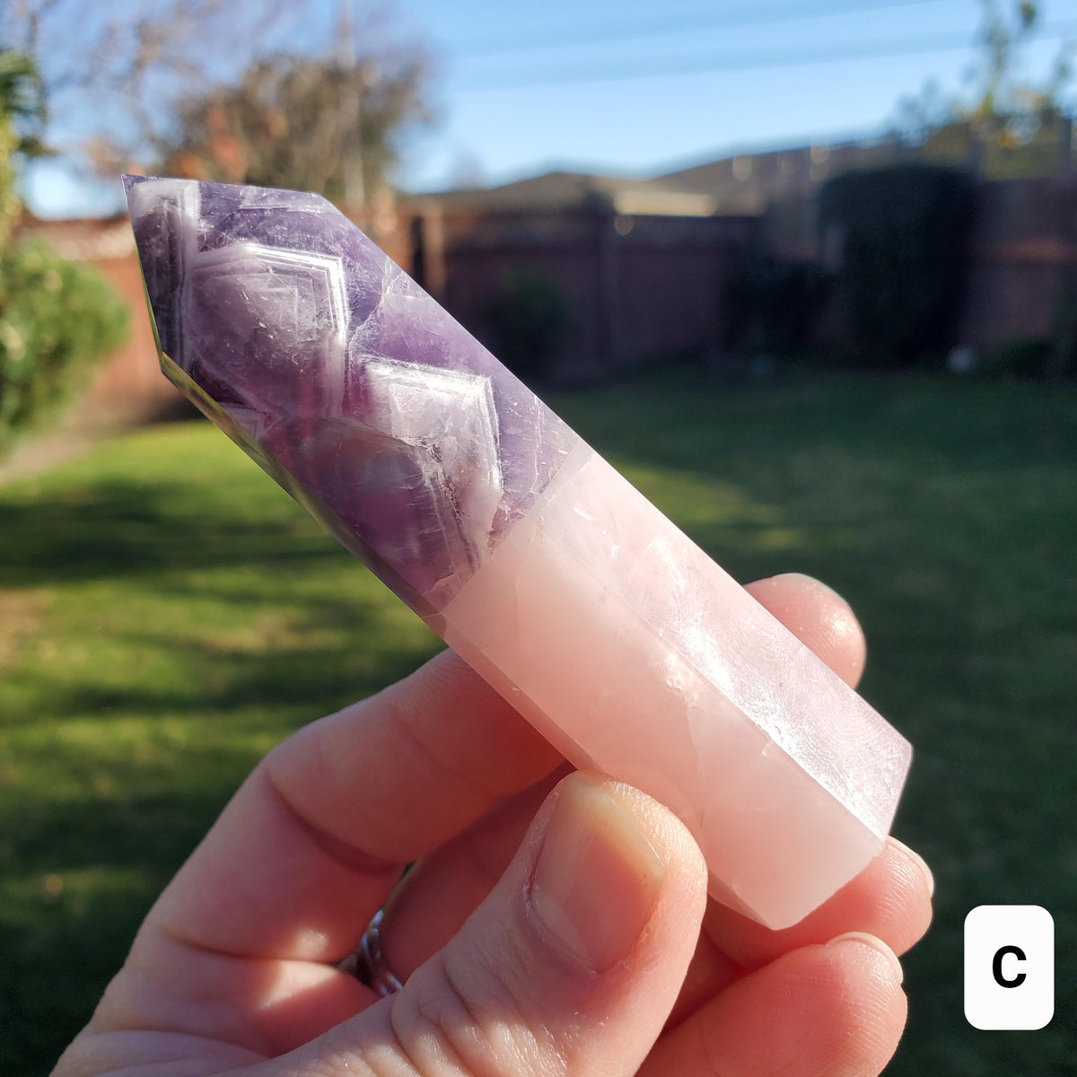 Rose Quartz & Dream Amethyst Tower - Unconditional Love, Calming, Connection, Energetic Protection - Crystal Generator Healing Gemstones