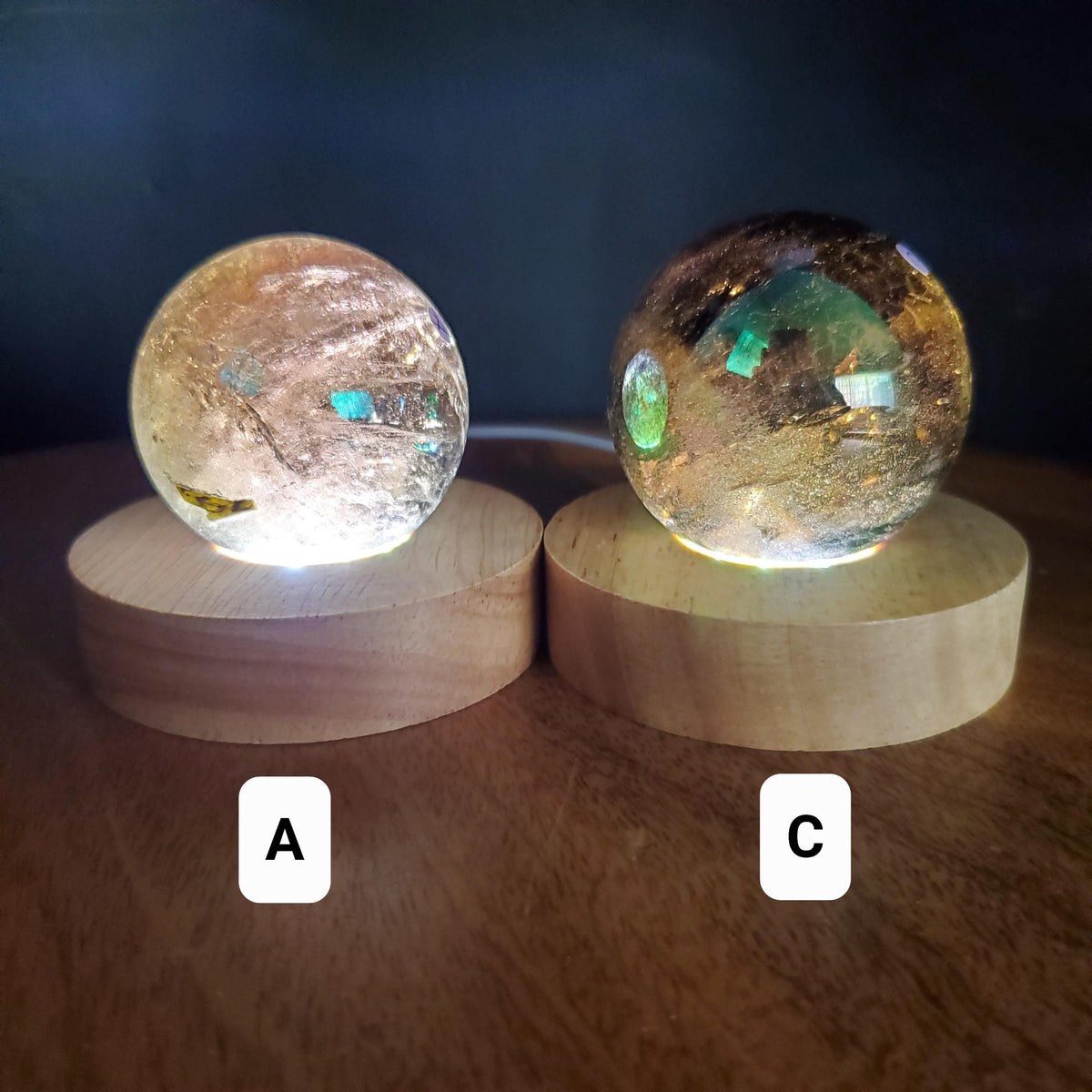 Aura Smoky Quartz Sphere Accent Lamp - Protective, Filters Out Negative Energy - Smokey Quartz Crystal Ball Healing Gemstones Home Decor