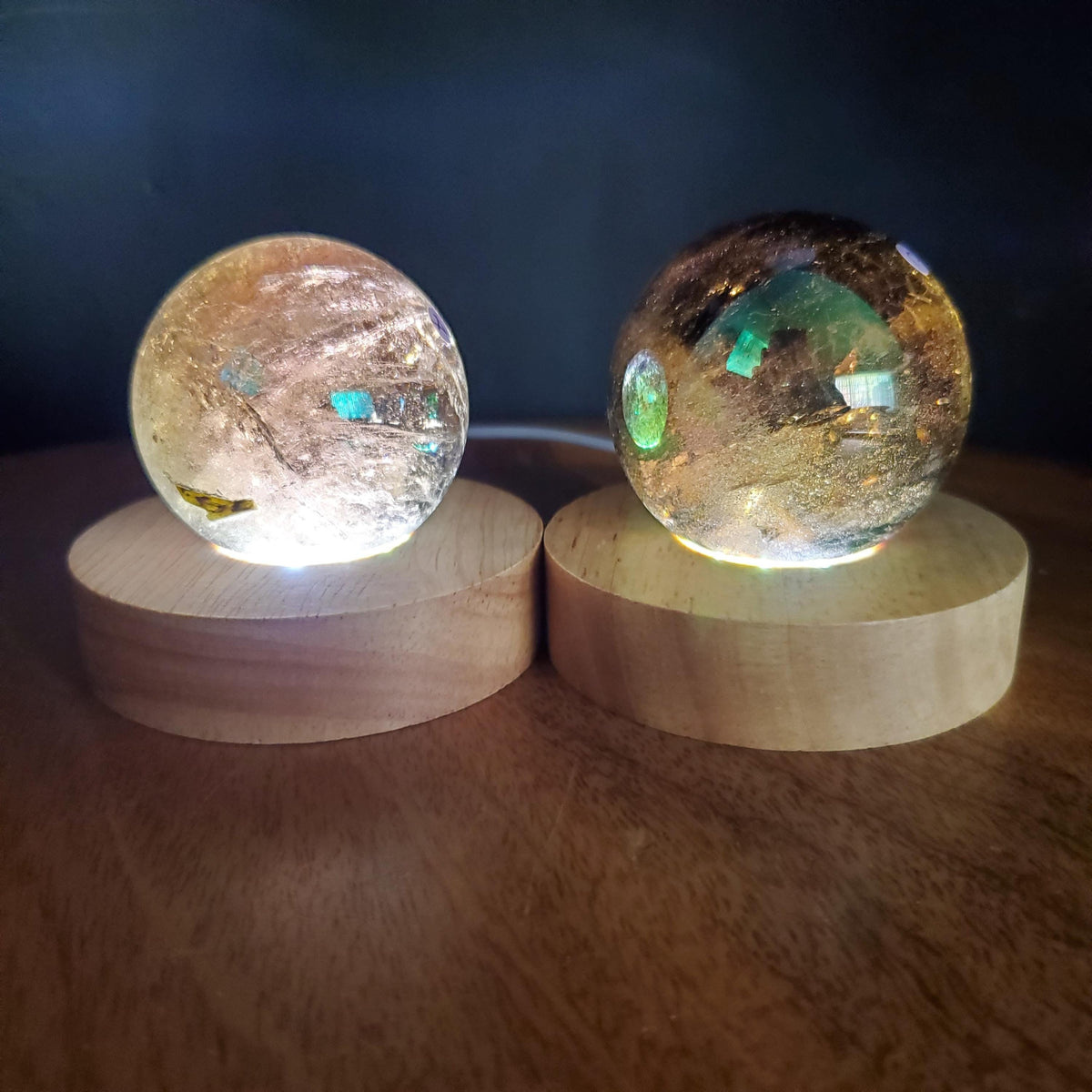 Aura Smoky Quartz Sphere Accent Lamp - Protective, Filters Out Negative Energy - Smokey Quartz Crystal Ball Healing Gemstones Home Decor