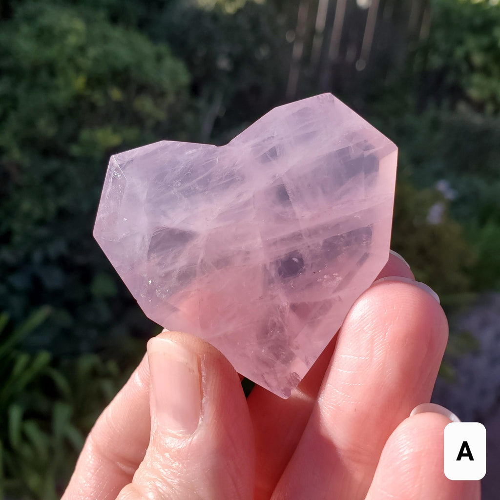 Small Rose Quartz Faceted Heart - Unconditional Love, Passion, Forgiveness - Pink Crystal Heart Stone Healing Crystals Gemstones