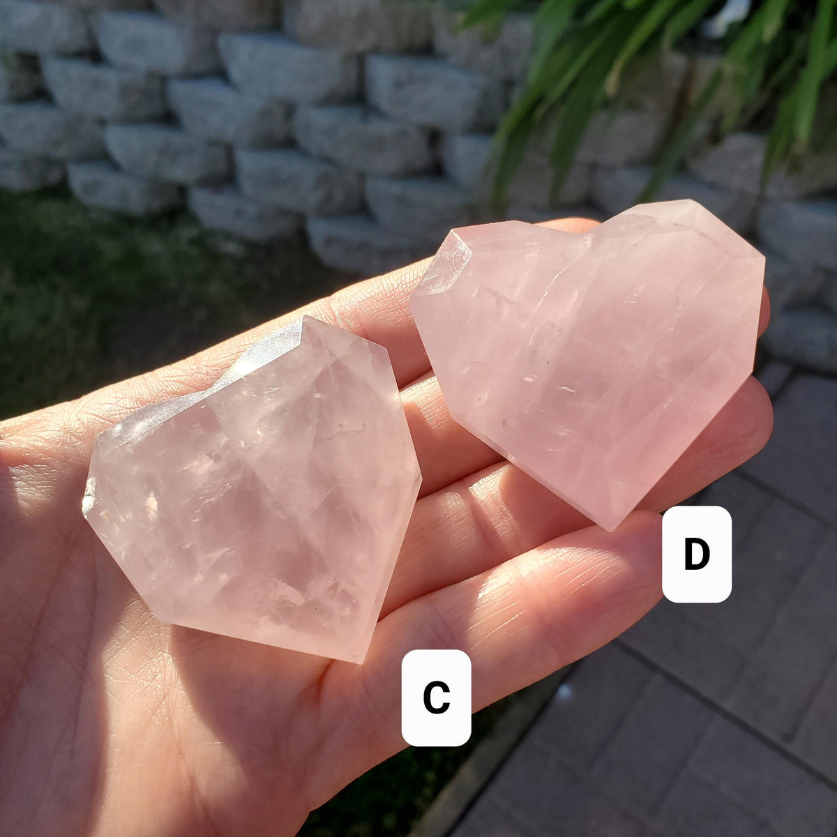 Small Rose Quartz Faceted Heart - Unconditional Love, Passion, Forgiveness - Pink Crystal Heart Stone Healing Crystals Gemstones