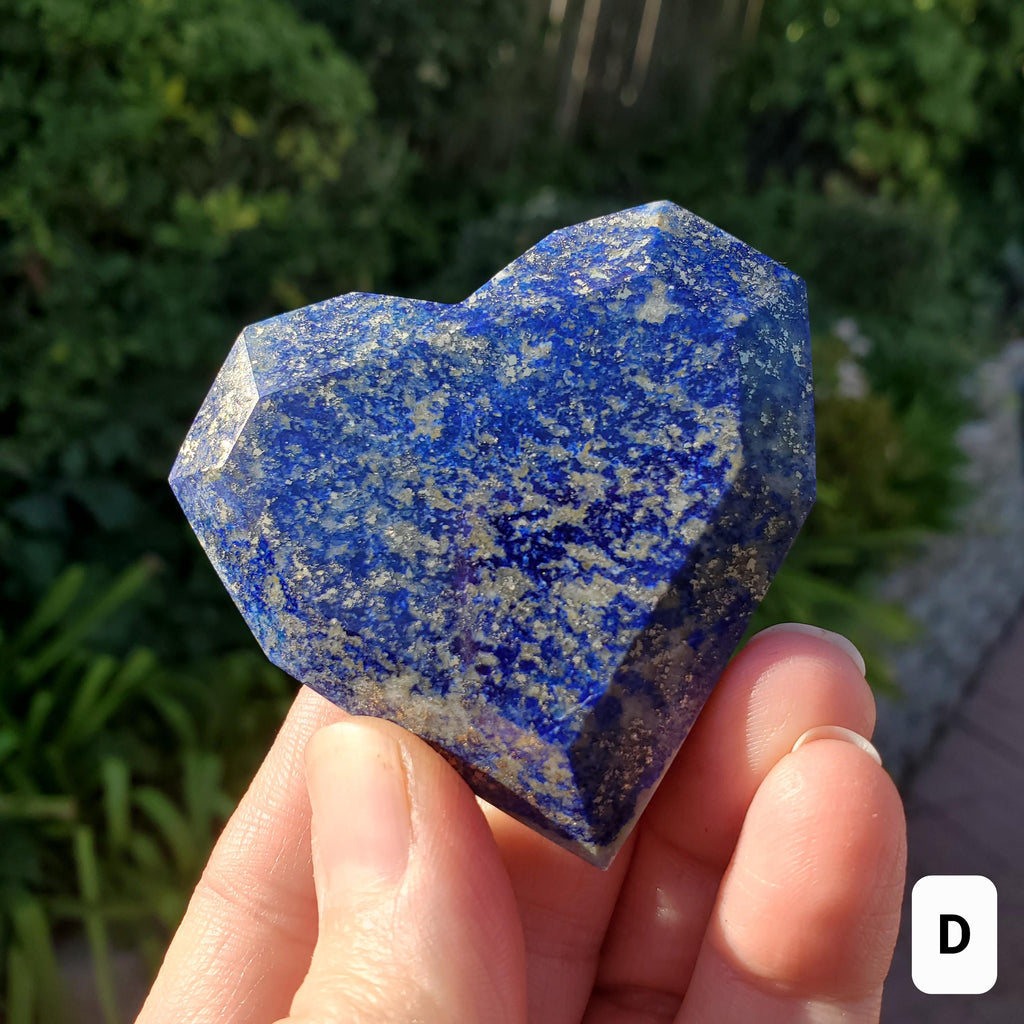 Small Lapis Lazuli Faceted Heart - Speak Your Truth, Communication, Personal Power - Lapiz Lazuli Crystal Heart Healing Gemstone